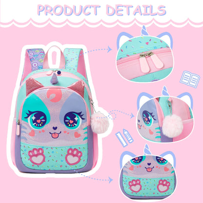 Sequins 13 Inch Girls Kindergarten School Backpack Bright - Smarsty