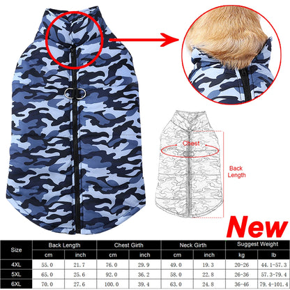 Waterproof Winter Dog Coat with Camouflage Print - Smarsty