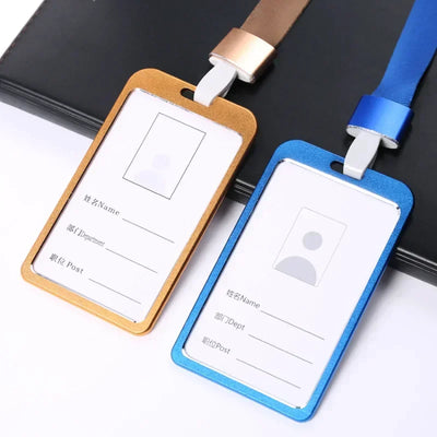 Employee Aluminium Alloy Plastic Credit Card  ID Card Cover Case Work Identity Badge Card Cover Bag Women Men Work Card Holders - Smarsty