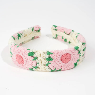 Knitted Headband Bohemian Handmade Summer Seaside Cotton - Smarsty
