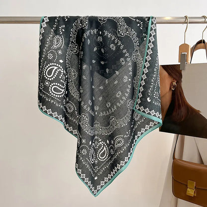 Breathable Cashew Print Silk Scarf for Women - Smarsty