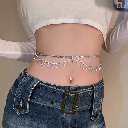 Luxury Rhinestone Belly Chain for Beach Rave - Smarsty
