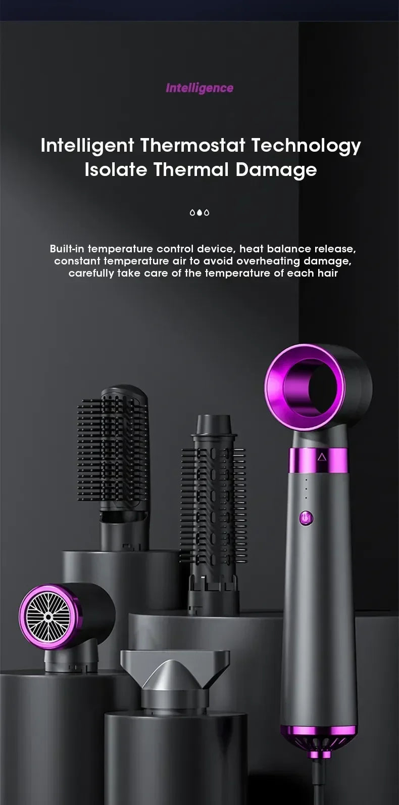 5 in 1 Electric Hair Dryer and Straightener Set - Smarsty