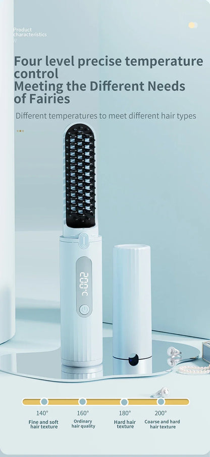Portable Wireless Hair Straightener with Negative Ion Technology - Smarsty