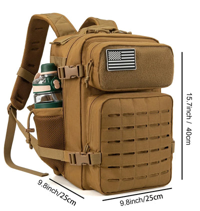 25L/45L Tactical Backpack for Men and Women Outdoor Survival Bug Out Bag Small School Rucksack Hking with Bottle Holder - Smarsty