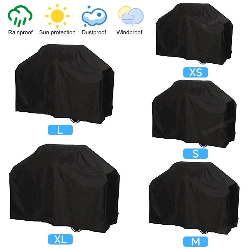 Black Waterproof BBQ Grill Cover for All Seasons - Smarsty
