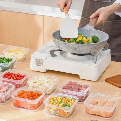 1/10PC Small Food Preservation Boxes Refrigerator Frozen Meat Vegetable Fresh-Keeping Box Transparent Kitchen Sealed Storage Box by Smarsty