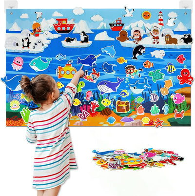 Farm Animals Felt Story Board Set Storytelling Early Learning Interactive Play Kit Wall Hanging Puzzle Toys for Toddlers Gifts - Smarsty