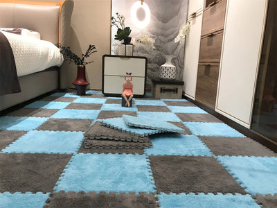 Soft Plush Children's Mat Baby Play Mat Baby Toys Eva Foam Puzzle Carpet In Children's Room Keep Warm Playmat 30*30*1CM by Smarsty