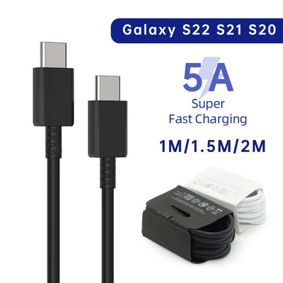 2PCS PD 45W USB C Cable For Samsung Galaxy S20 S21 S22 S23 Ultra Note 10 5G 20 A53 A54 Super Fast Charging USB Type C Data Cable - Smarsty