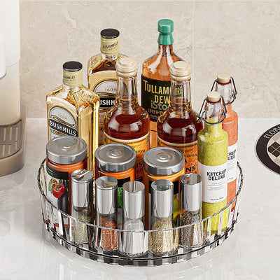 Rotating Tray Spice Rack Pantry Cabinet Turntable With Base Storage Bin Kitchen Organizer For Seasoning Cosmetic Storage Box by Smarsty