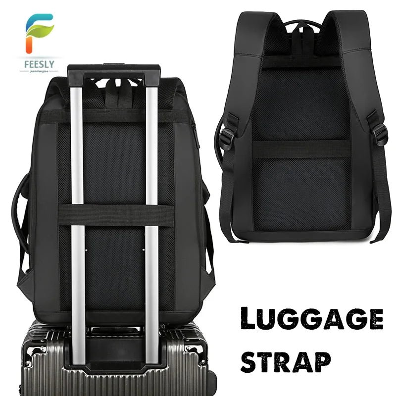 1Pcs Expandable Travel Backpack, Business casual men's backpack,with USB charging,waterproof fabric,suitable for daily commuting - Smarsty