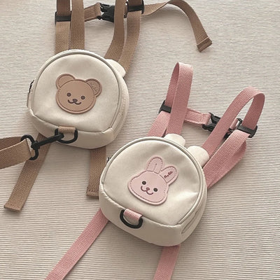 Canvas Baby Backpack Anti Lost Kids School Bag Bear Travel - Smarsty