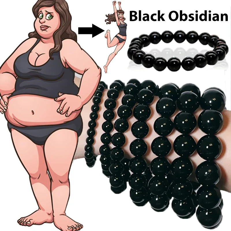 Black Obsidian Bracelet for Blood Circulation and Weight Loss - Smarsty