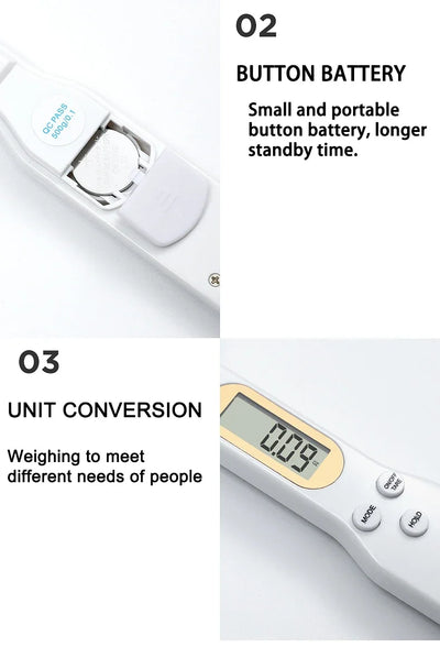 Electronic Kitchen Scale 500g 0.1g LCD Digital Measuring Food Flour Digital Spoon Scale Mini Kitchen Tool for Milk Coffee Scale by Smarsty