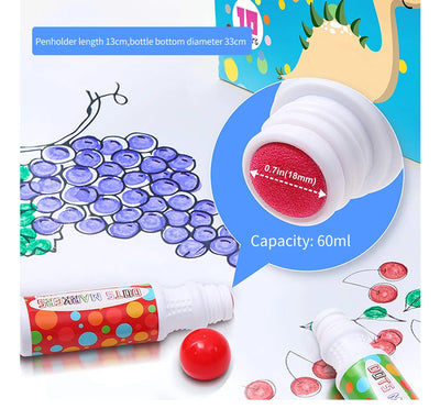 Ohuhu Washable Large Dot Makers Bingo Pen Mini Graffiti Flowing Pen Washable Paint Signature Pen Watercolor Pen Painting Tools - Smarsty