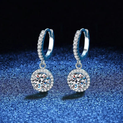 Sterling Silver Moissanite Hoop Earrings Hypoallergenic - Smarsty