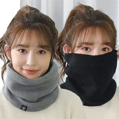 Knitted Neck Warmer Sports Scarf Fashion Soft Women Men Face Cover Winter Skating Running Hiking Scarves Thick Cold-proof Collar - Smarsty