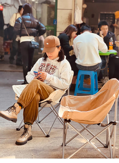 Outdoor Folding Moon Chair Portable Chair Camping Chair Picnic Gear Fishing Small Horse Stool Student Sketching by Smarsty