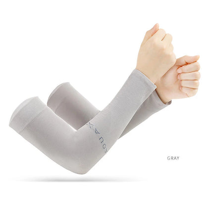Anti UV Arm Covers Fingerless Gloves Cooling Elastic Sleeves - Smarsty