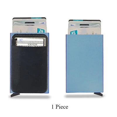 Rfid Smart Credit Card Holder Wallets Metal Slim Pop Up Minimalist Men Wallets Black Male Purse Money Bags Carteira Masculina - Smarsty