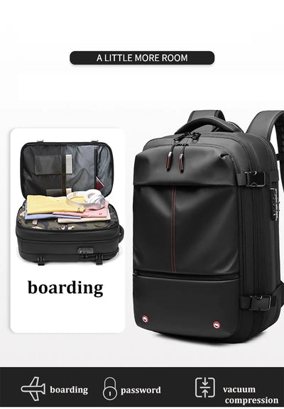 Travel Men 17 inch Laptop Backpack vacuum compression Backpack Business Large Capacity school Backpack expand outdoor backpack - Smarsty
