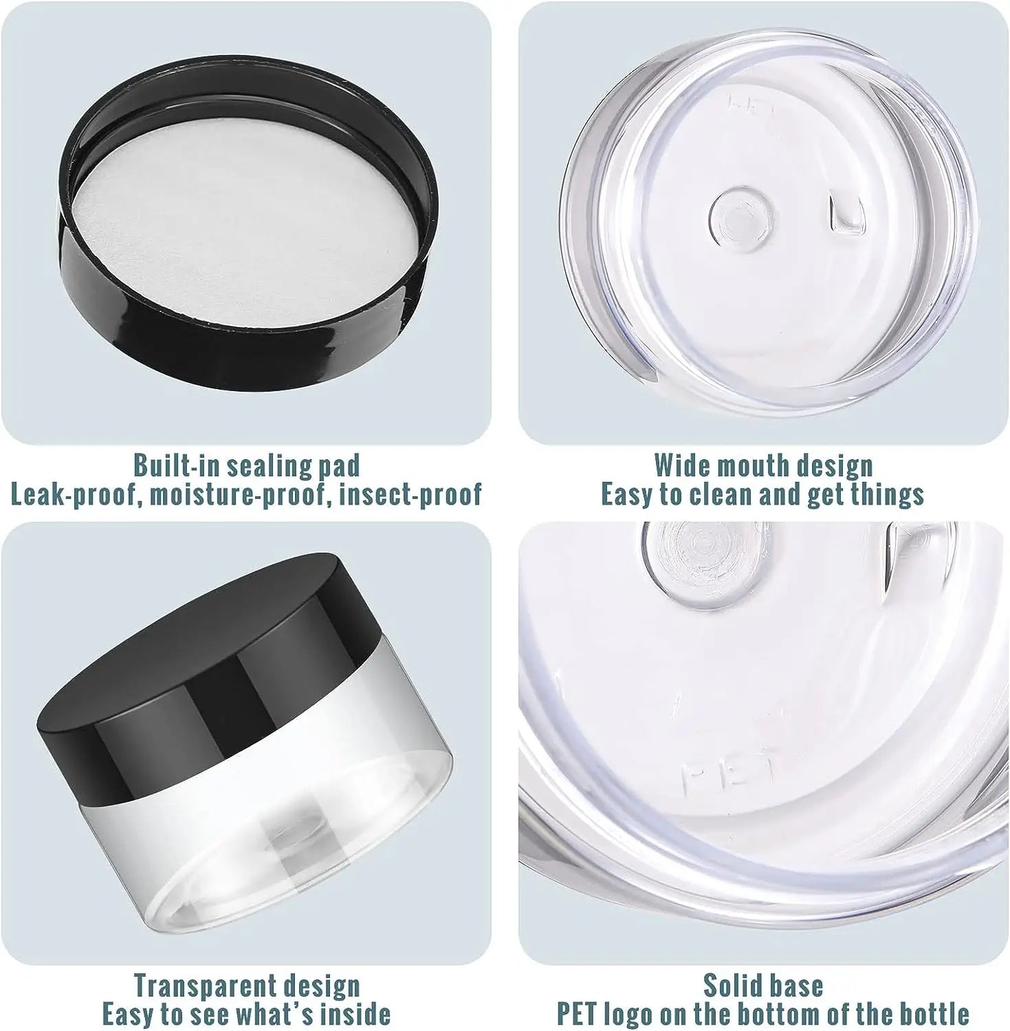 12PCS Leak Proof Travel Cream Jars for Toiletries - Smarsty