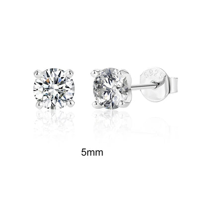 Moissanite Stud Earrings 0.5 To 1.2 Carat Sterling Silver - Smarsty