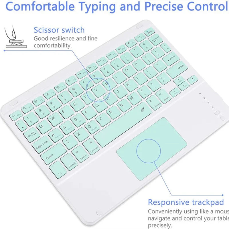 Bluetooth Keyboard 10 Inch For iPad Rechargeable Universal