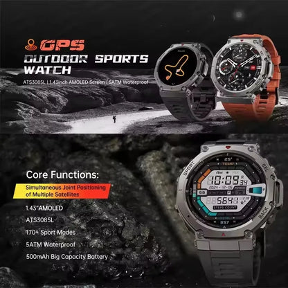 T-Rex 3 GPS Smart Watch with Altimeter and Waterproof Design - Smarsty
