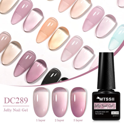 Mtssii 7ml Jelly Gel Polish Translucent Pink Shine - Smarsty