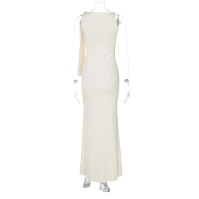 Hugcitar Fashion Solid O Neck Sleeveless Patchwork Sexy Bodycon Maxi Prom Dress Summer Women Clothes Party Festival Club Y2K - Smarsty