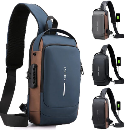 Anti Theft Chest Bag With USB Charging Crossbody For Men - Smarsty