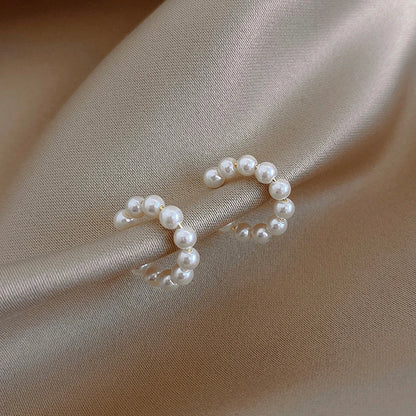 Korean Pearl Ear Cuff Clip Earrings Non Piercing Comfort - Smarsty