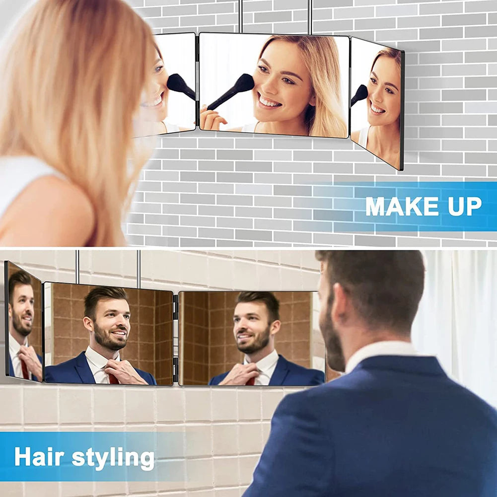 360 Degree LED Trifold Haircut Mirror for Easy Styling - Smarsty