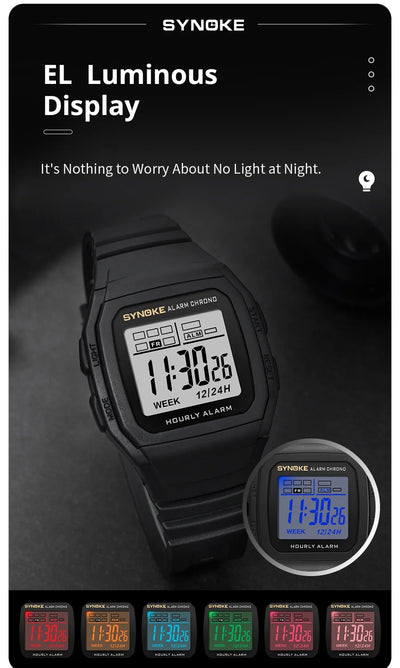 SYNOKE Luminous Waterproof Sports Watch for Boys - Smarsty