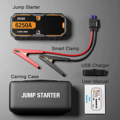 Car 6250A 30000mAh Portable 12V  Jump Starter Power Bank 12V Auto Battery Charger Booster Starting Device - Smarsty