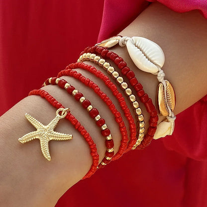 Boho Summer Starfish Bracelet Set for Women - Smarsty