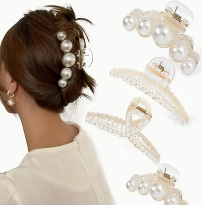 Large Pearl Grip Hair Clips for Elegant Styling - Smarsty