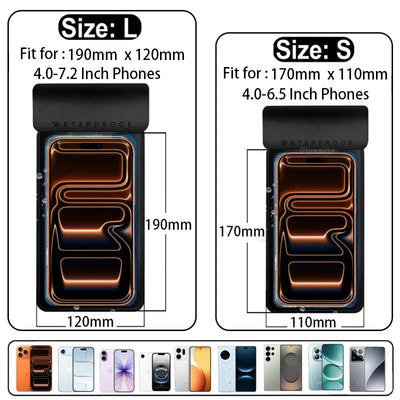 IPX8 Universal Waterproof Bag Cell Phone Pouch Case Water Proof Underwater Dry Bag For iPhone 17 Pro Max 16 Xiaomi Samsung Cover by Smarsty