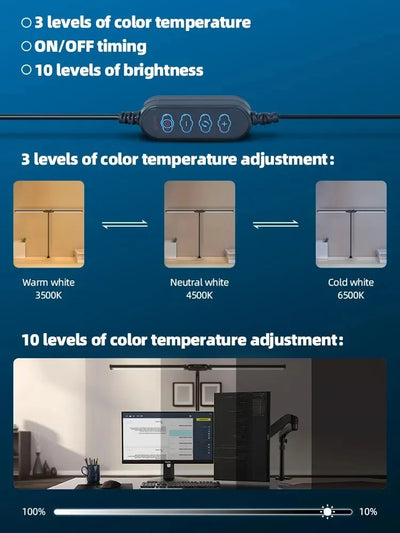 Dimmable LED Clip Desk Lamp for Reading - Smarsty