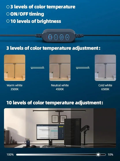 Dimmable LED Clip Desk Lamp for Reading - Smarsty