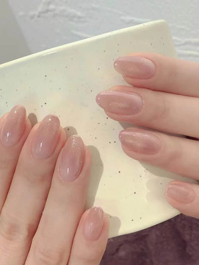 24 Piece Long Almond Press On Nails White French Tip - Smarsty