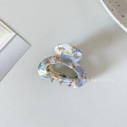 Small Acetate Hair Claw Clips Elegant Colorful Hollow - Smarsty