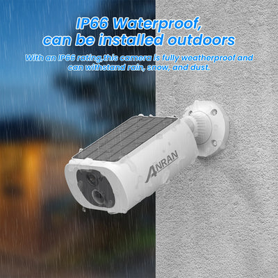ANRAN 2/3/4 PCS Outdoor Wireless WIFI Camera 2.4G 3MP Battery Solar Security Camera Floodlight Color Night Vision Local Alarm - Smarsty