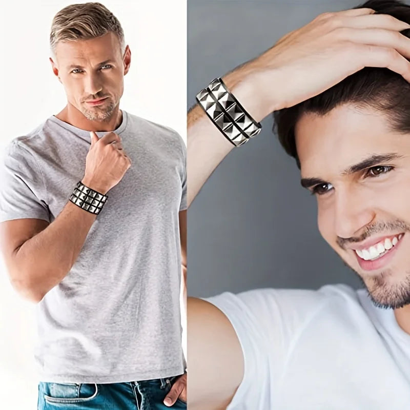 Punk Hip-Hop Gothic Leather Couple Bracelet Gift - Smarsty