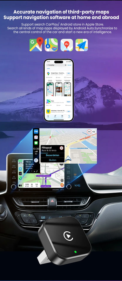 2in1 Wireless CarPlay And Android Auto Adapter Plug And Play - Smarsty