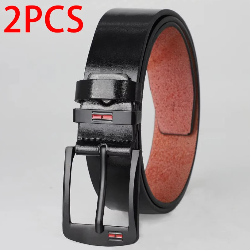 Genuine Leather Mens Casual Belt High Quality Buckle - Smarsty