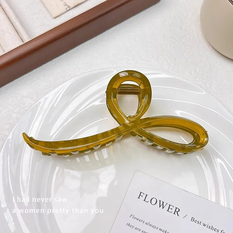 Jelly Color Bow Hair Claw Clip For Women Nonslip Hold - Smarsty