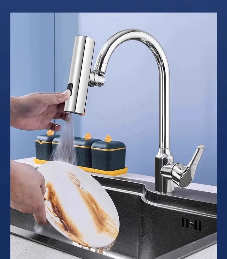 Universal Swivel Faucet with Three-Mode Splash Proof Nozzle - Smarsty
